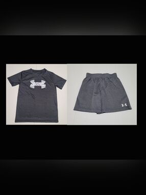 Under Armour Boys Black Logo Tee & Shorts Set